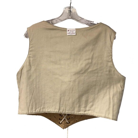 Renaissance Tan Bodice Reversible Boned New Approx. Sz 24 - Picture 4 of 5